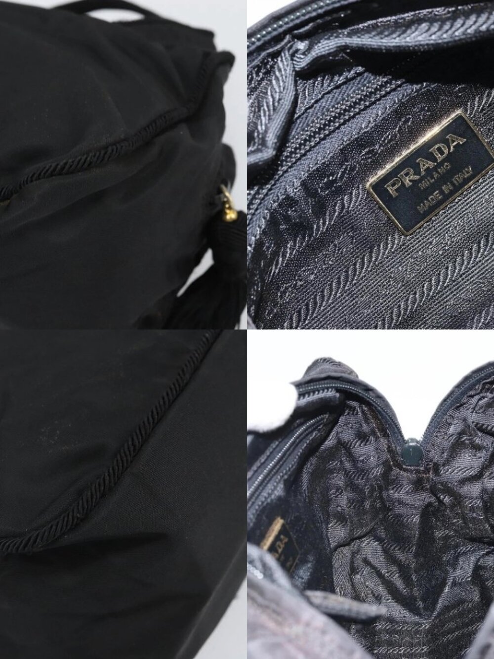 PRADA Hand Bag Nylon Black Gold Auth bs33258 - Picture 16 of 16